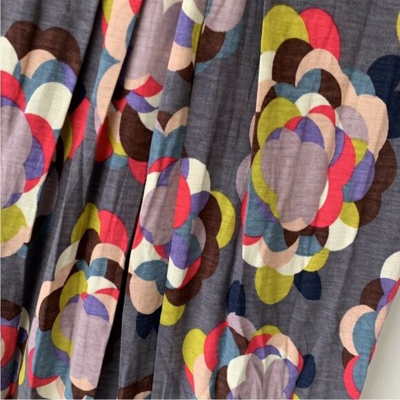 Boden Gray Floral Drapey Jersey Dress 3/4 Sleeves - Picture 4 of 11